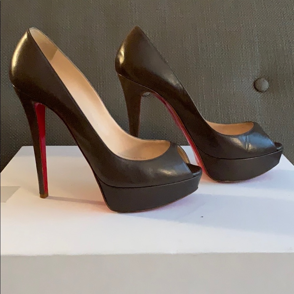 Authentic Christian Louboutin grey stilettos